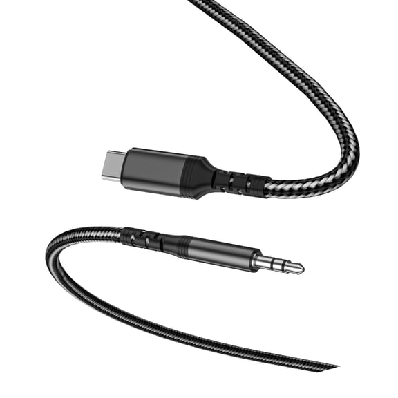 1M Nylon Braided USB C to 3.5mm Auditory Cable Featuring Enhances Durability