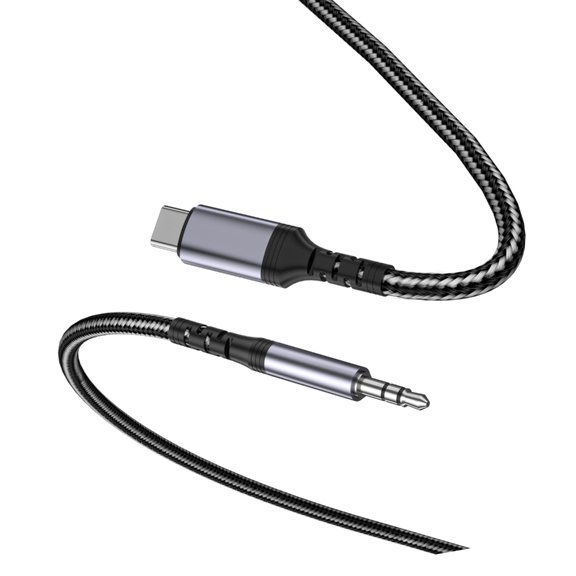 1M Nylon Braided USB C to 3.5mm Auditory Cable Featuring Enhances Durability