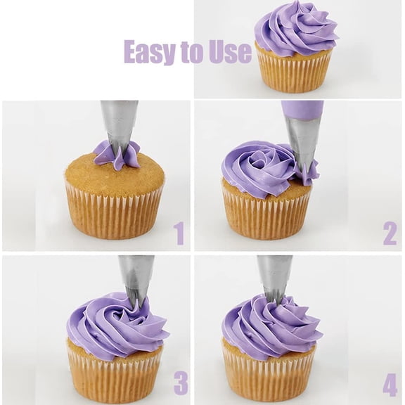 1M Piping Tip for Cake Decorating,Seamless Icing Tips,3 Pcs Decorating Tips,Open Star,Stainless Steel$$Home Decor, Kitchen, & Other