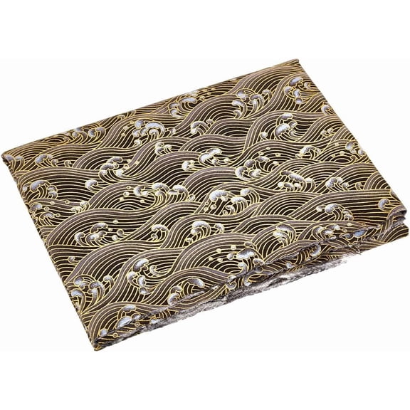 1M Style Cotton Fabric Clothing Accessories Wave Pattern Goldenrod 1460x0.3mm