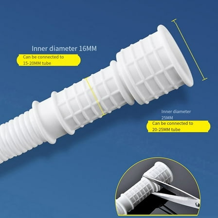 1M White Drain Hose Pipe Inlet Extension Tube Drainpipe for Faucet Accessories Washing Machine Water Pipe Home Improvement