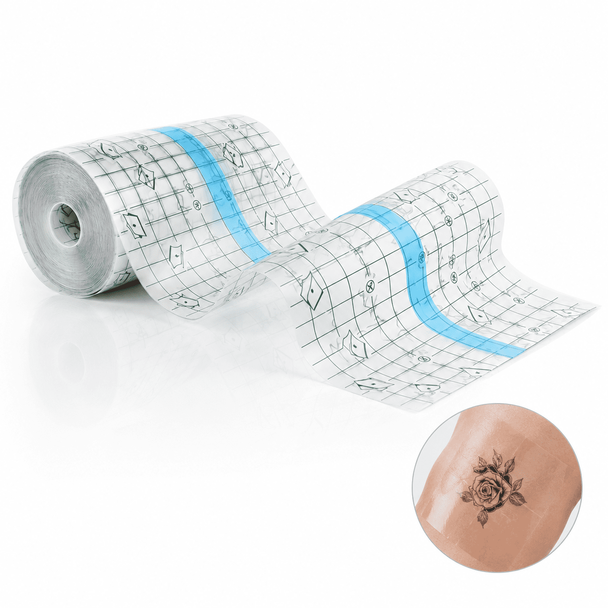 1M x 15cm Tattoo Aftercare Waterproof Bandage,Transparent Waterproof Adhesive Bandage Tape,Second Skin Healing Protective Bandages,Transparent Stretch Wound Dressing Tape