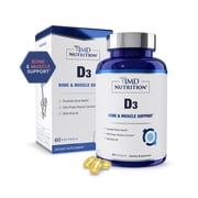 كبسولات فيتامين د3 5000 وحدة دولية من 1MD Nutrition | صحة العظام ووظائف العضلات ودعم المناعة | خالية من الكائنات المعدلة وراثيًا مع زيت الزيتون | إمداد لمدة شهرين