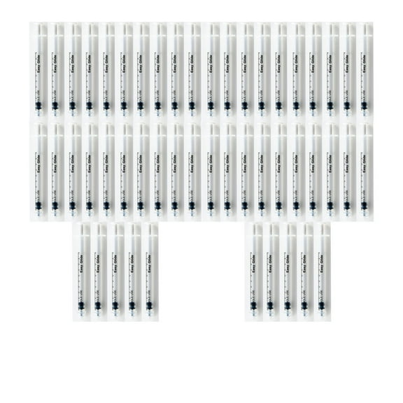 1ML Sterile Syringe Only with Luer Lock Tip - 50 Syringes Without a Needle by Easy Glide - Great for Medicine, Feeding Tubes, and Home Care