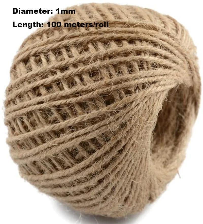 1MM 2MM Natural Vintage Jute Rope Cord String Twine Burlap DIY Crafts ...