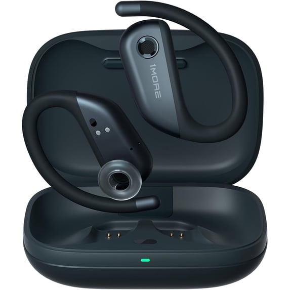 1MORE Fit S50 Open-Ear Wireless Earbuds with Charging Case, 38H Playtime, Gray