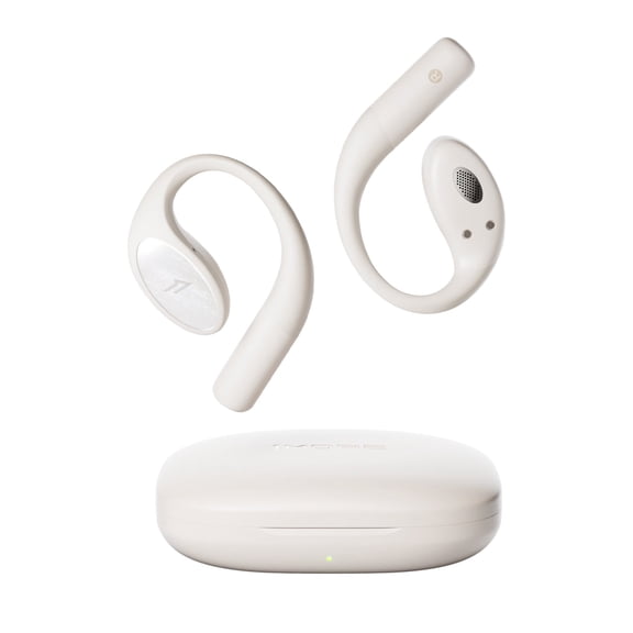 1MORE S51 Open Ear Wireless Headphones, Hi-Fi Sound, AI ENC Mic, Secure Fit Earhooks, IPX5, White