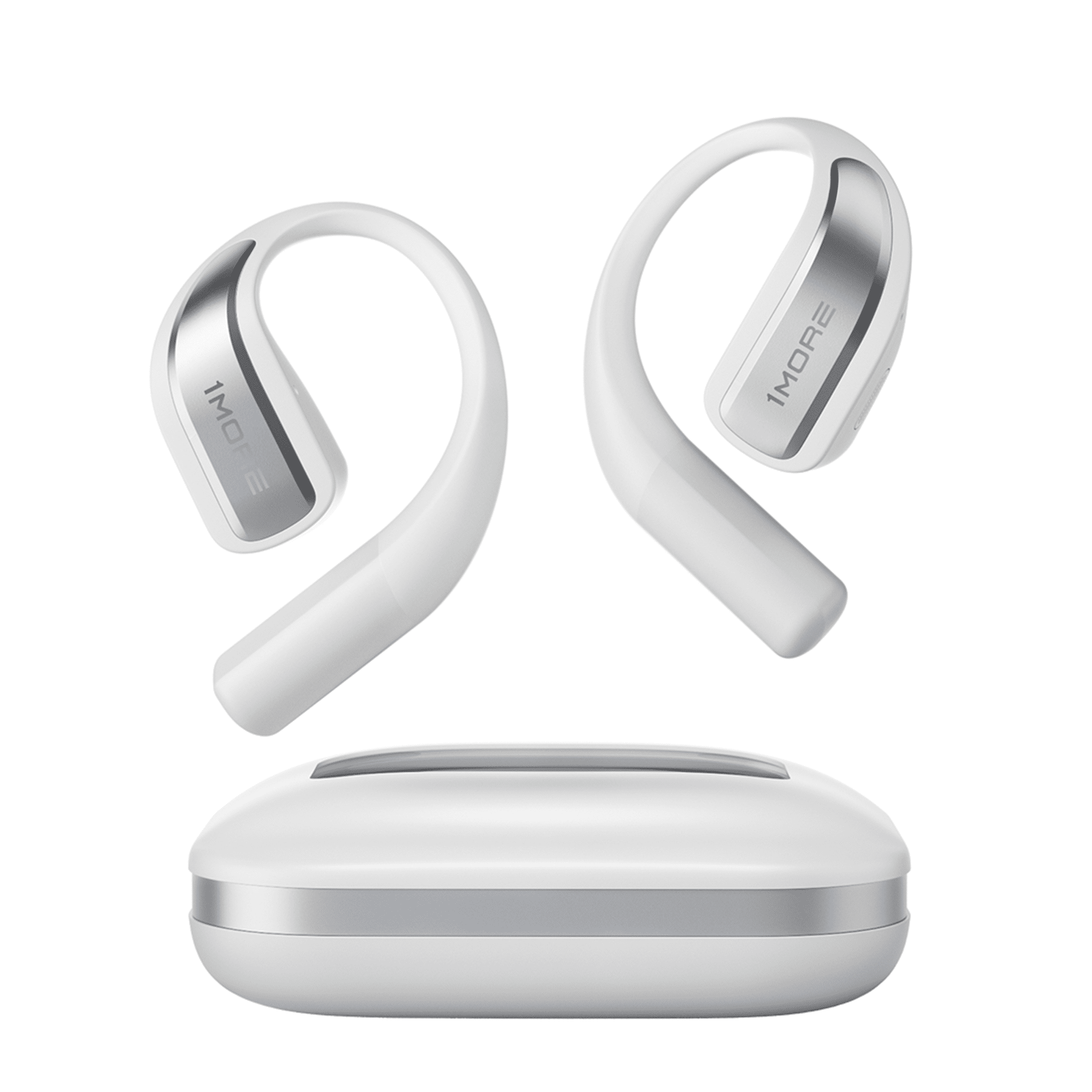 1MORE S70 Open Ear Wireless Earbuds with Charging Case, 40H Playtime, IPX5 Waterproof, White