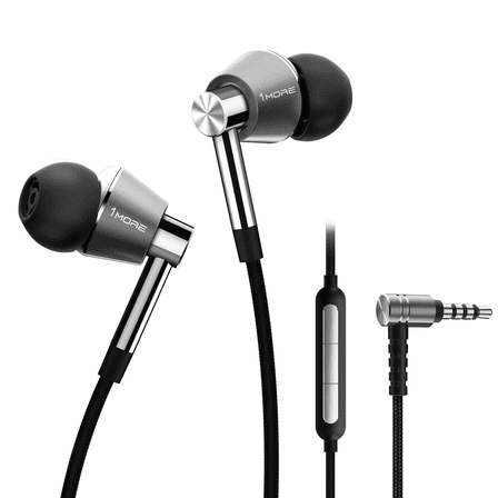 1MORE Triple-Driver Wired in-ear Earbuds Headphones with Microphone, 3.5mm Audio Jack, Silver