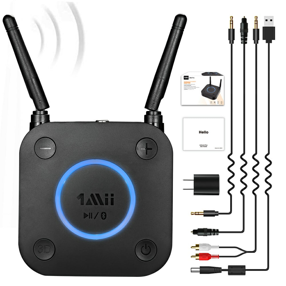 1Mii B06Pro Long Range Bluetooth Receiver for HiFi with 3D Surround aptX Low Latency for Home Stereo System