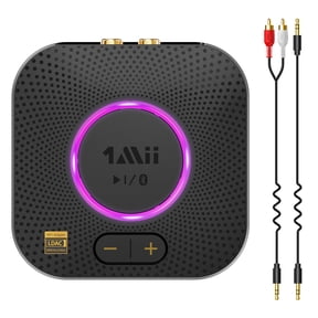 1Mii Bluetooth 5.2 Receiver, B06S+ HiFi Wireless Audio Adapter with LDAC/aptX HD/aptX Low Latency/Volume Control for Home Car Music Stereo System