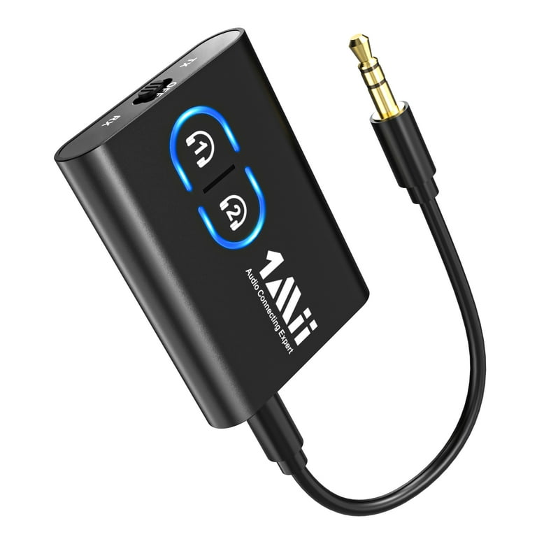 1Mii ML300 2-in-1 Bluetooth 5.2 Transmitter Receiver, Dual Link Audio  Adapter for Home Stereo, Airplane, TV 