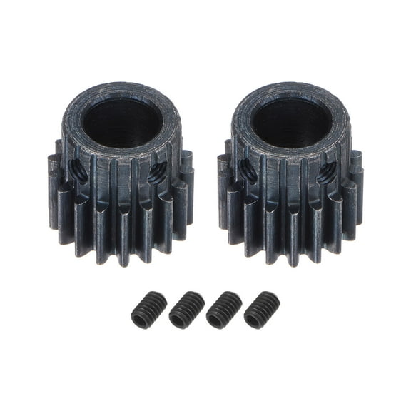 1Mod 18T Pinion Gear 10mm Bore Hardened Steel Motor Rack Spur Gear with Step for RC Car Truck Gear Drive, 2 Set