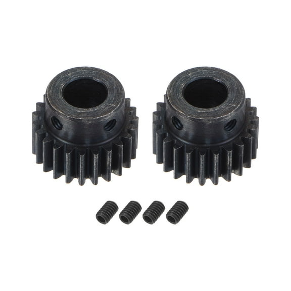 1Mod 23T Pinion Gear 10mm Bore Hardened Steel Motor Rack Spur Gear with Step for RC Car Truck Gear Drive, 2 Set