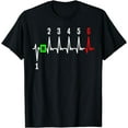 thumbnail image 1 of 1N23456 1 Down 6 Up Motorcycle Shift Pattern T-Shirt, 1 of 4