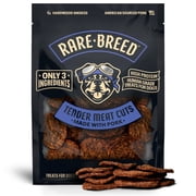 Rare Breed Dog Treats, Tender Meat Cuts Made with Pork, 3 Ingredients, Human Grade, 1 Ounce To-Go Packs, for Dog Sizes