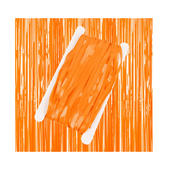 1P 1m*2m Halloween Orange Foil Curtain Door Curtain,Metallic Tinsel Curtains Party Backdrop Curtain Shimmer Curtain,Fringe Backdrop Hanging Streamer for Halloween Xmas Birthday Wedding Prom Party