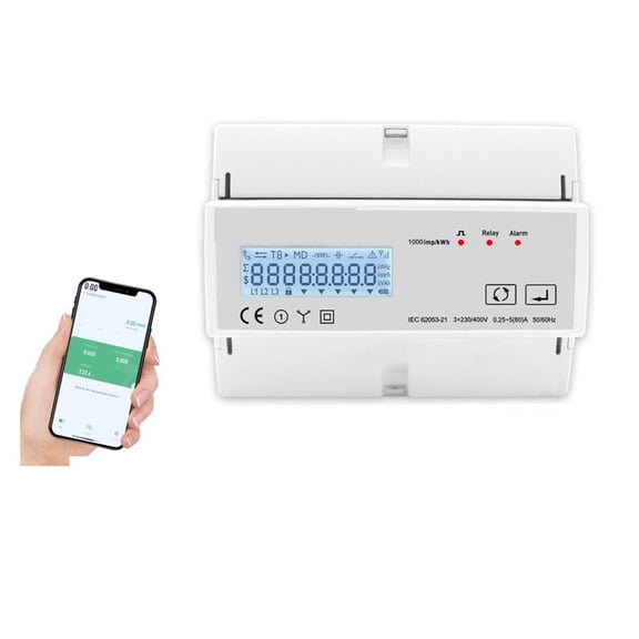 1P 230V Three Phase Energy Meter Zigbee TuYa 80A Din Rail Smart Power Meter For ,Easy to Install