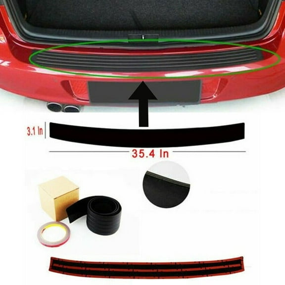 1P Car Rear Trunk Sill Pad Bumper Protector Guard Rubber Trim Anti-Scratch Cover
