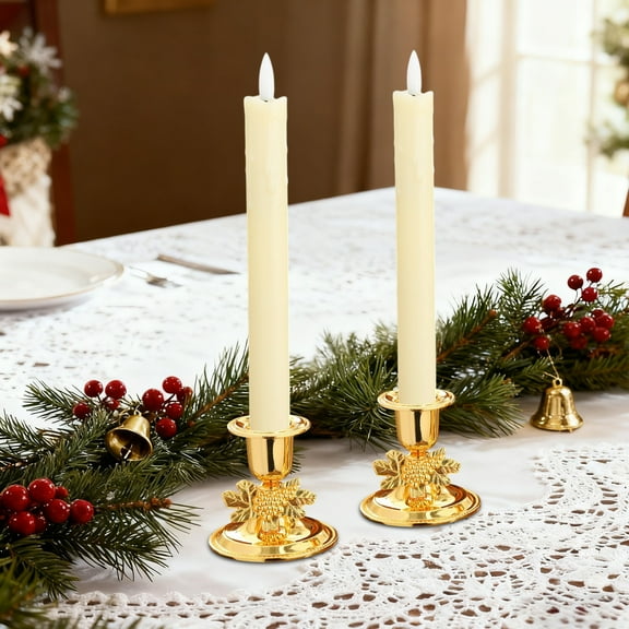 1P Mini Candlestick- 2.76" Gold Silves Decor, Small Candle Holders for Romantic Dinner, Wedding Centerpiece, Holiaday Tables Setting