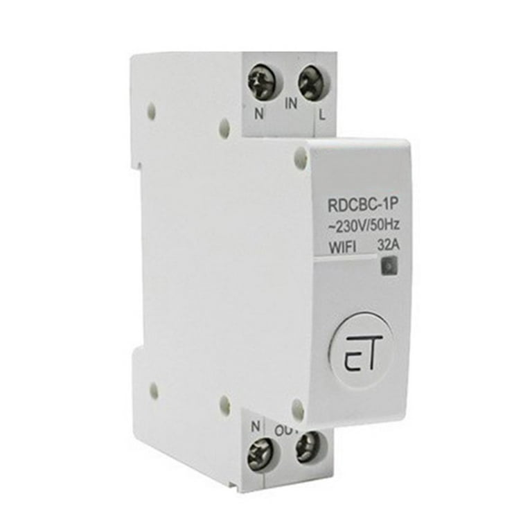 1P+N Din Rail WiFi Circuit Breaker Smart Timer Switch Relay Remote
