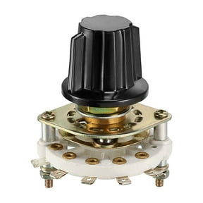 1P4T 1 Pole 4 Position 1-Deck Band Channel Rotary Switch Selector with Knob