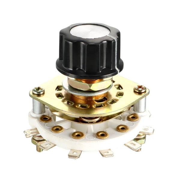 1P7T 1 Pole 7 Position 1 Deck Band Channel Rotary Switch Selector Knob Cap
