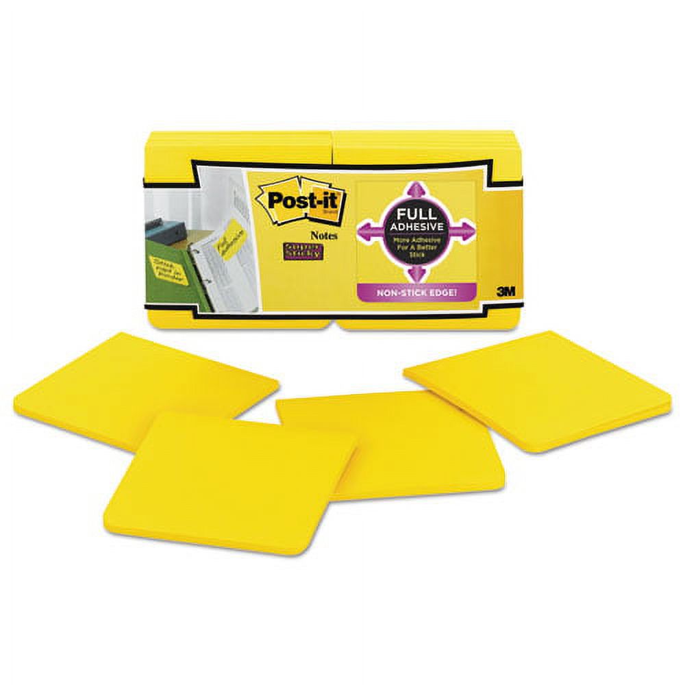 1PACK 3M Post-It® Full Adhesive Notes, 3 x 3, Canary Yellow, 12/Pack ...