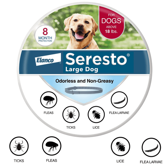 1PACK-8-Month FleaTick Prevention Collar for Large Dogs 18+ lbs