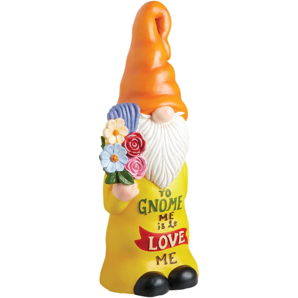 24" Multicolor Polyresin Garden Gnome with Flowers