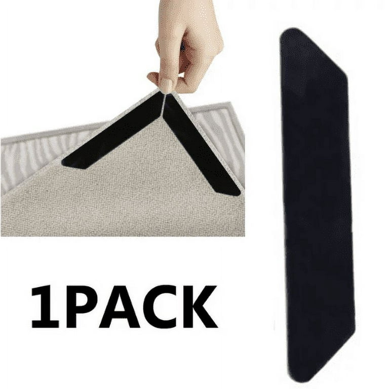 1Pack Anti Slip Rug Grippers Non Curling Rug Pad, Renewable Gripper Tape Anti Slip Rug Pad Rugs Carpet Tape Hard Floors, Size: 1 Pack, Black