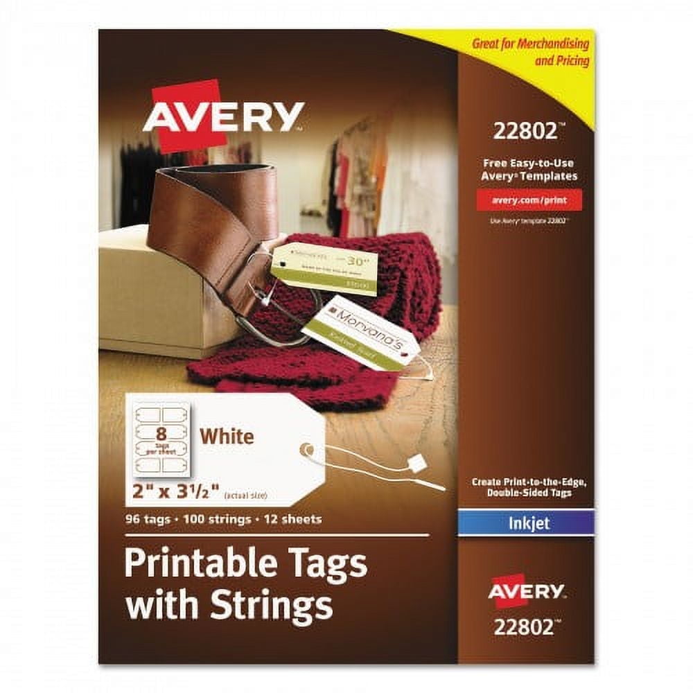Matte White Rectangular Tags with Strings, 2" x 3.5"