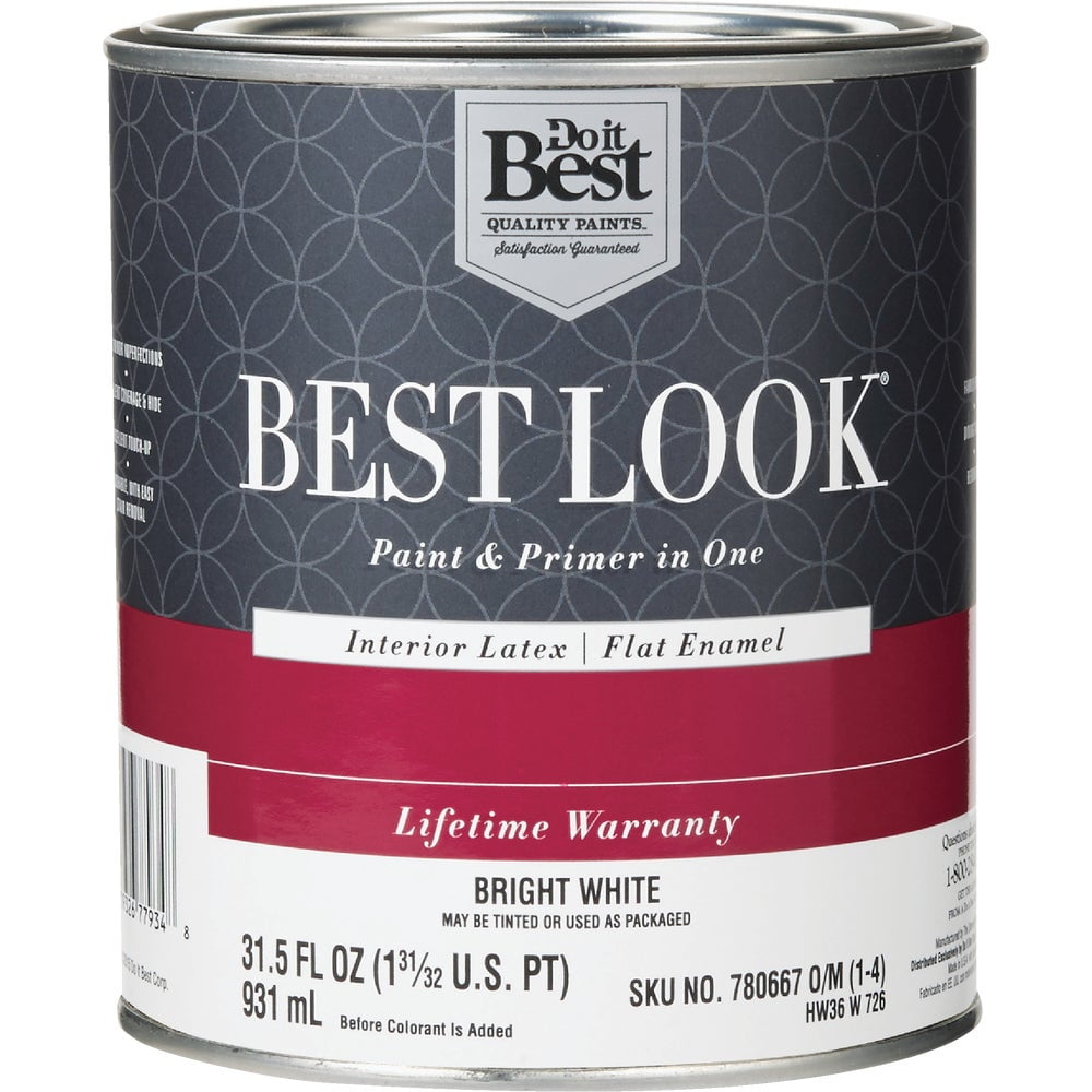 1PACK Best Look Latex Premium Paint & Primer In One Flat Enamel Interior Wall Paint, Neutral