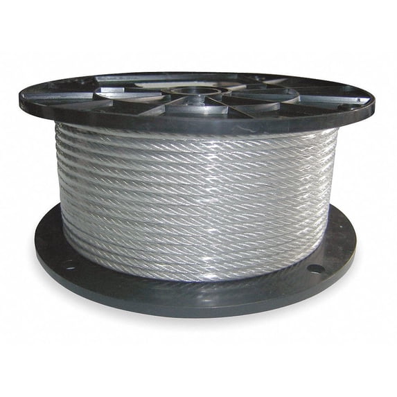 1PACK Dayton Cable,3-32 In,L250Ft,WLL184Lb,7x7,Steel 2TAA4 2TAA4 ZO-G2147153