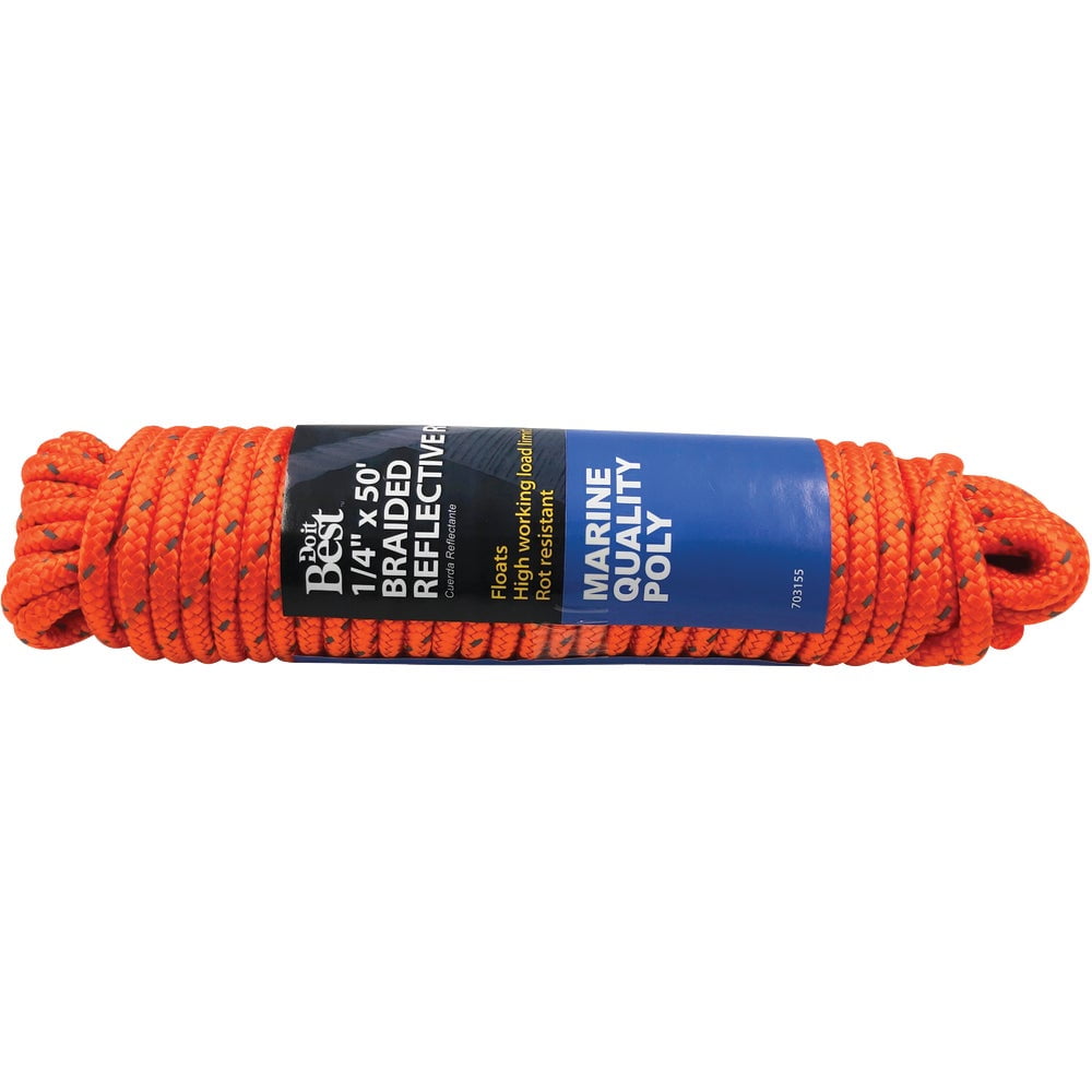 1PACK Do it Best 1/4 In. x 50 Ft. Orange Braided Reflective ...