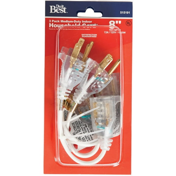 1PACK Do it Best 8 In. 16/3 Short Extension Cord Set (3-Pack)