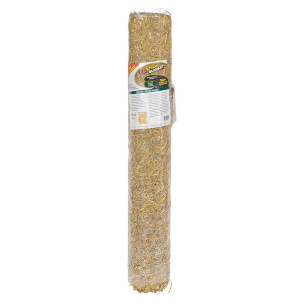 EZ Straw Grass Seed Germination and Erosion Control Blanket, 4ft x 50ft