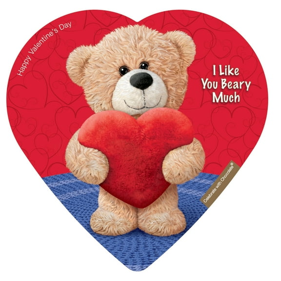 1PACK,Elmer Chocolate Assorted Chocolate Comic Teddy Bear Heart 2oz