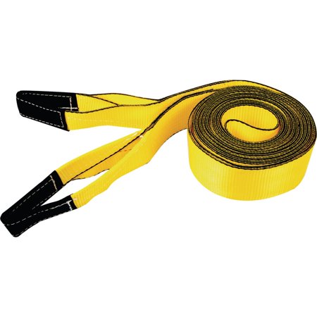 1PACK Erickson 3 In. x 30 Ft. 7500 Lb. Safe Work Load Polyester Tow Strap with Loops, Yellow