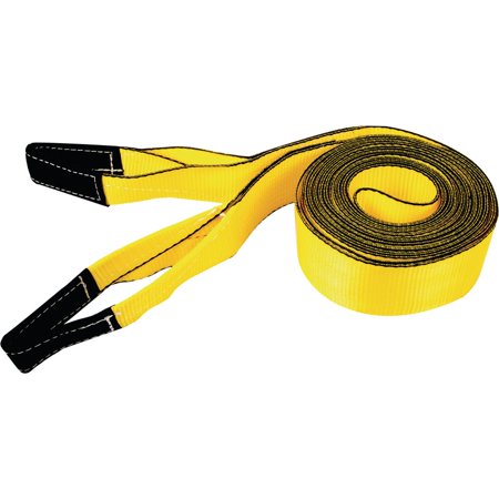 1PACK Erickson 4 In. x 30 Ft. 10,000 Lb. Safe Work Load Polyester Tow Strap with Loops, Yellow