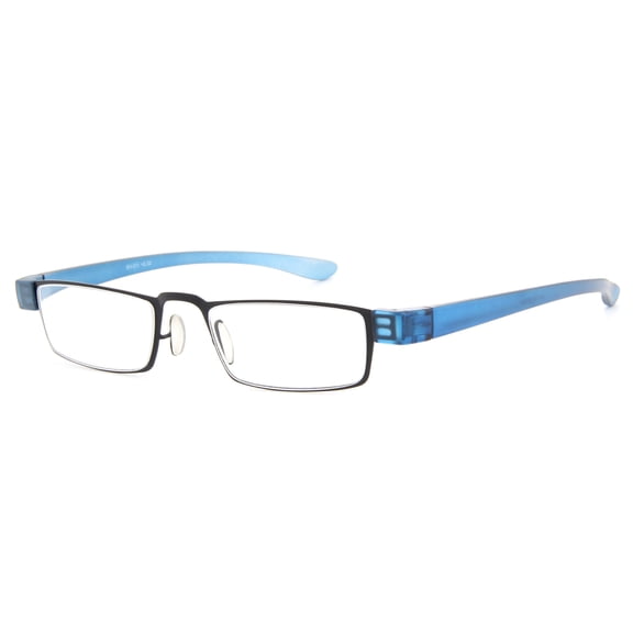 1PACK Gabii SH011 Metal Black Rectangle Men's/Women's Reading Glasses W/Case +2.00