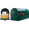 1PACK Gibraltar Elite T2 Large Green Steel Rural Post Mount Mailbox
