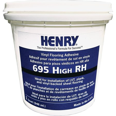 1PACK Henry 695 High RH Vinyl Floor Adhesive, 1 Qt.