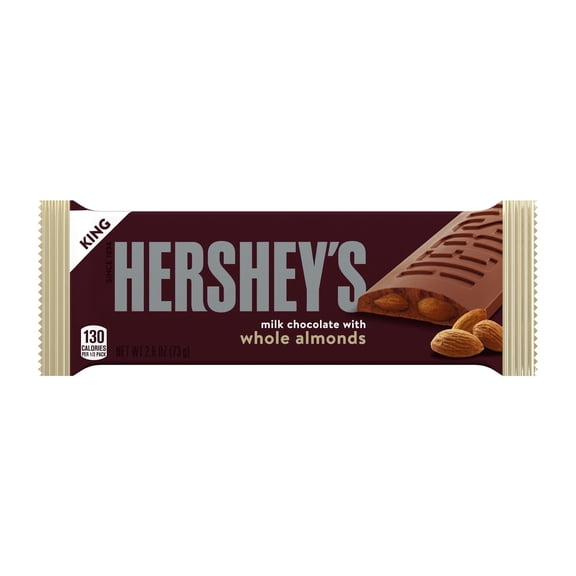 Hershey's, 2.6 oz, PACK OF 1 Milk Chocolate with Whole Almonds King Size Candy