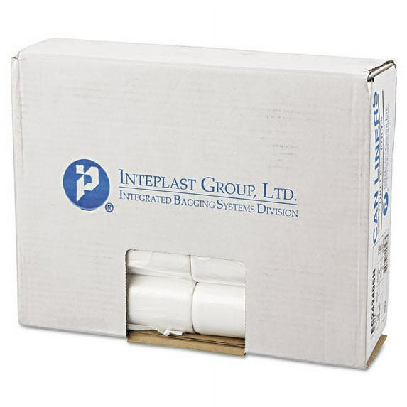 1PACK Inteplast Group High-Density Can Liner, 24 x 24, 10-Gallon, 6 Micron, Clear, 50/Roll
