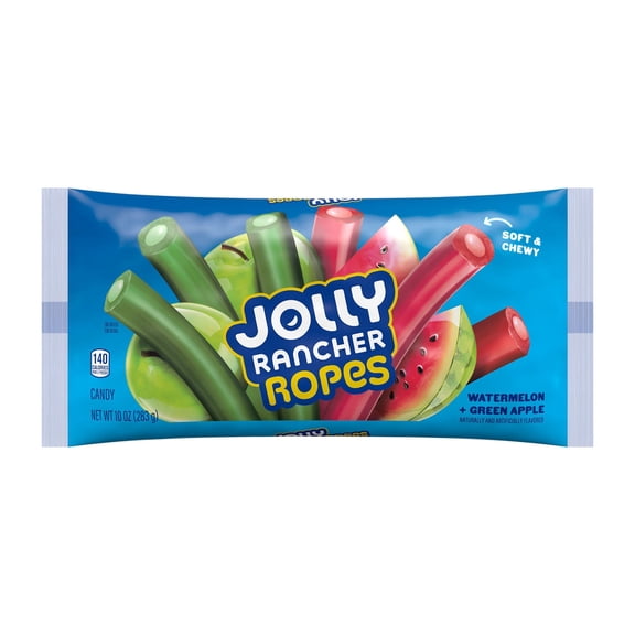 (1PACK)Jolly Rancher Ropes Watermelon and Green Apple Flavored Candy,