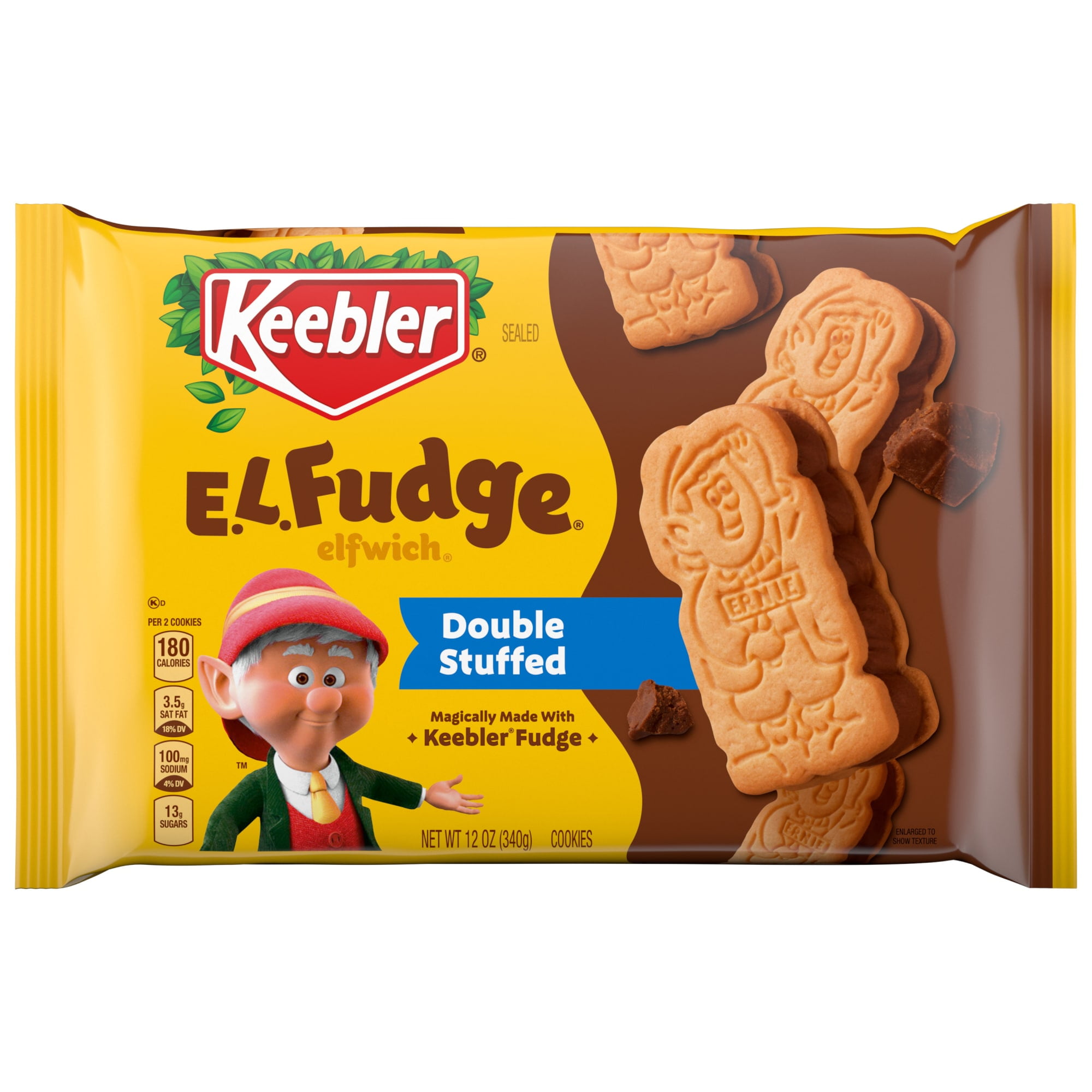 (1PACK), Keebler E.L. Fudge Double Stuffed Elfwich Cookies with Crme Filling