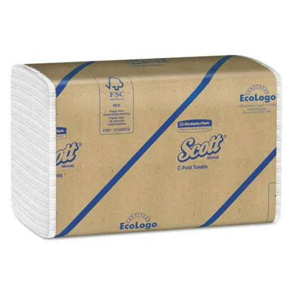 1PACK Kimberly Clark Professional Paper Towel Scott C-Fold 10.125 X 13.15 Inch, 12EA/CS