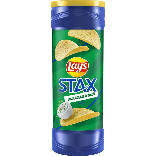 1PACK,Lay's Stax Sour Cream & Onion Flavored Potato Chips