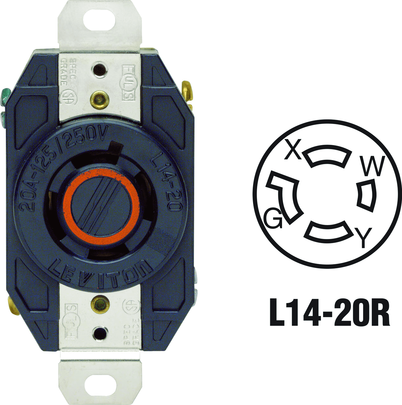 Leviton 125V 20A 125V Duplex Receptacle in Black  20A 125V  UL Listed for US Residential Electrical Code Compliance, Drop-in NEC-Standard Wiring